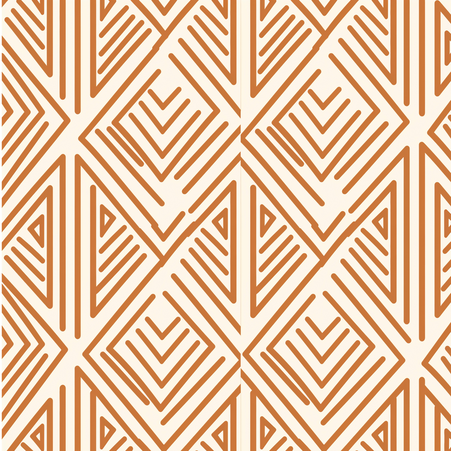 Terracotta Tribal Rhythm Peel & Stick Fabric Wallpaper Mural