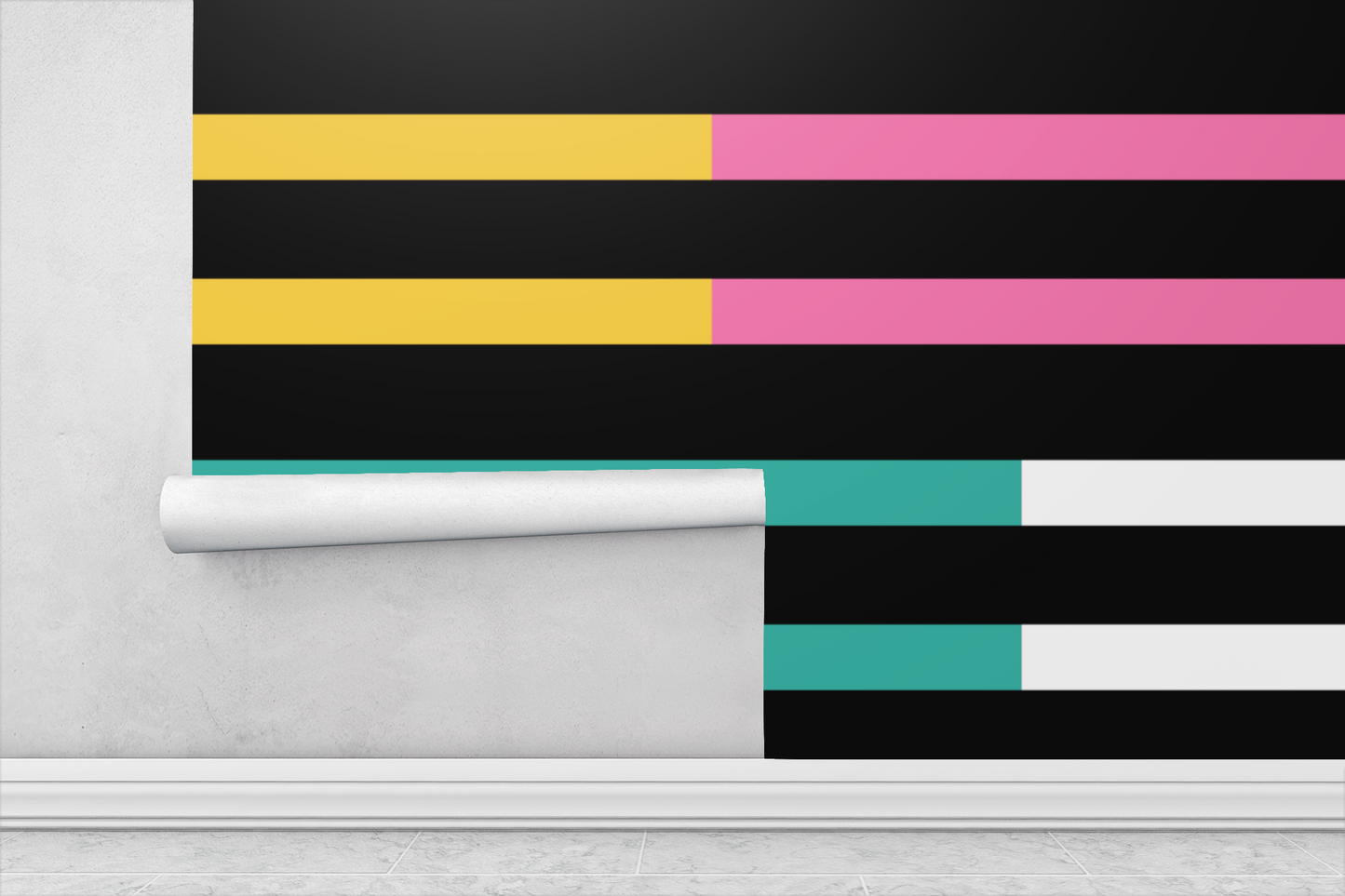 Color Block Striped Fabric Peel & Stick Wallpaper Mural