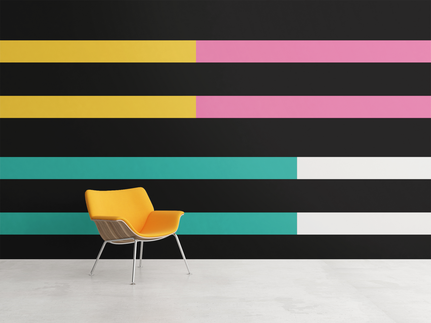 Color Block Striped Fabric Peel & Stick Wallpaper Mural