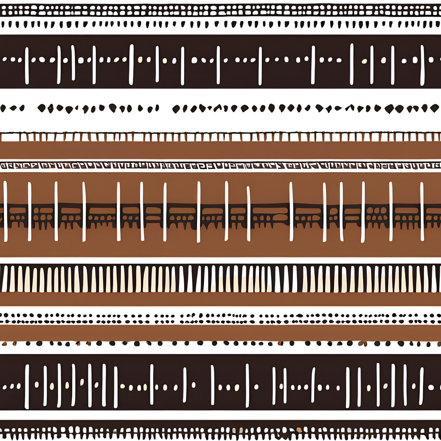 Monochrome Ethnic Vibe Peel & Stick Fabric Wallpaper
