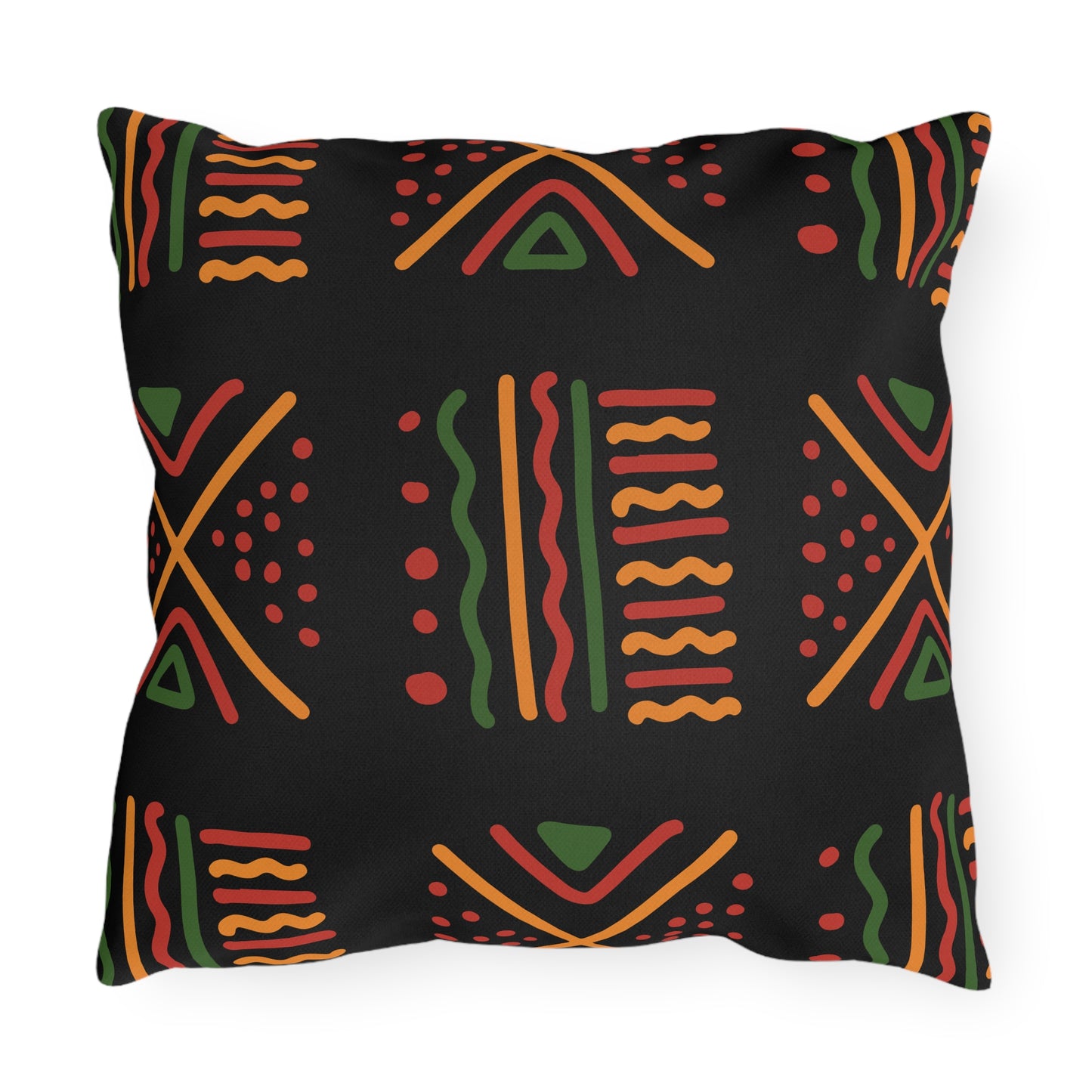 African Mudcloth Outdoor Pillow