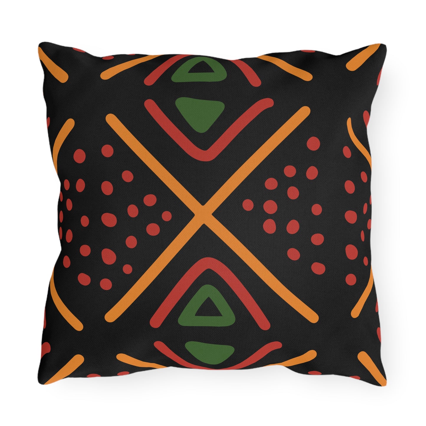 African Mudcloth Outdoor Pillow