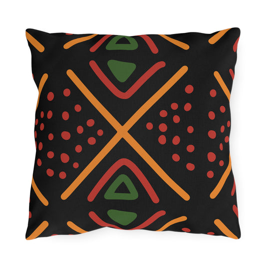 African Mudcloth Outdoor Pillow