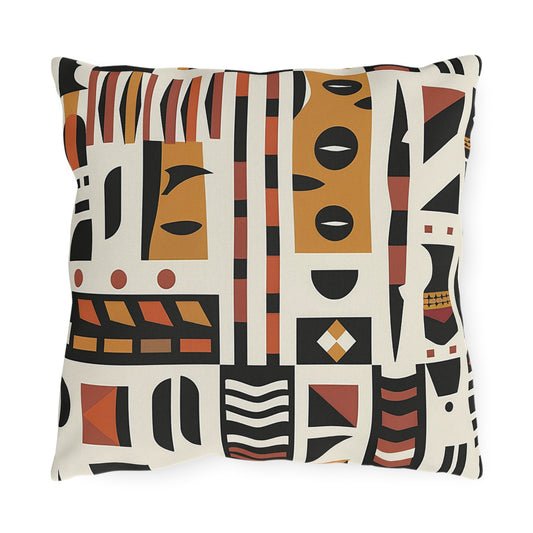 Monotone African Outdoor Pillow