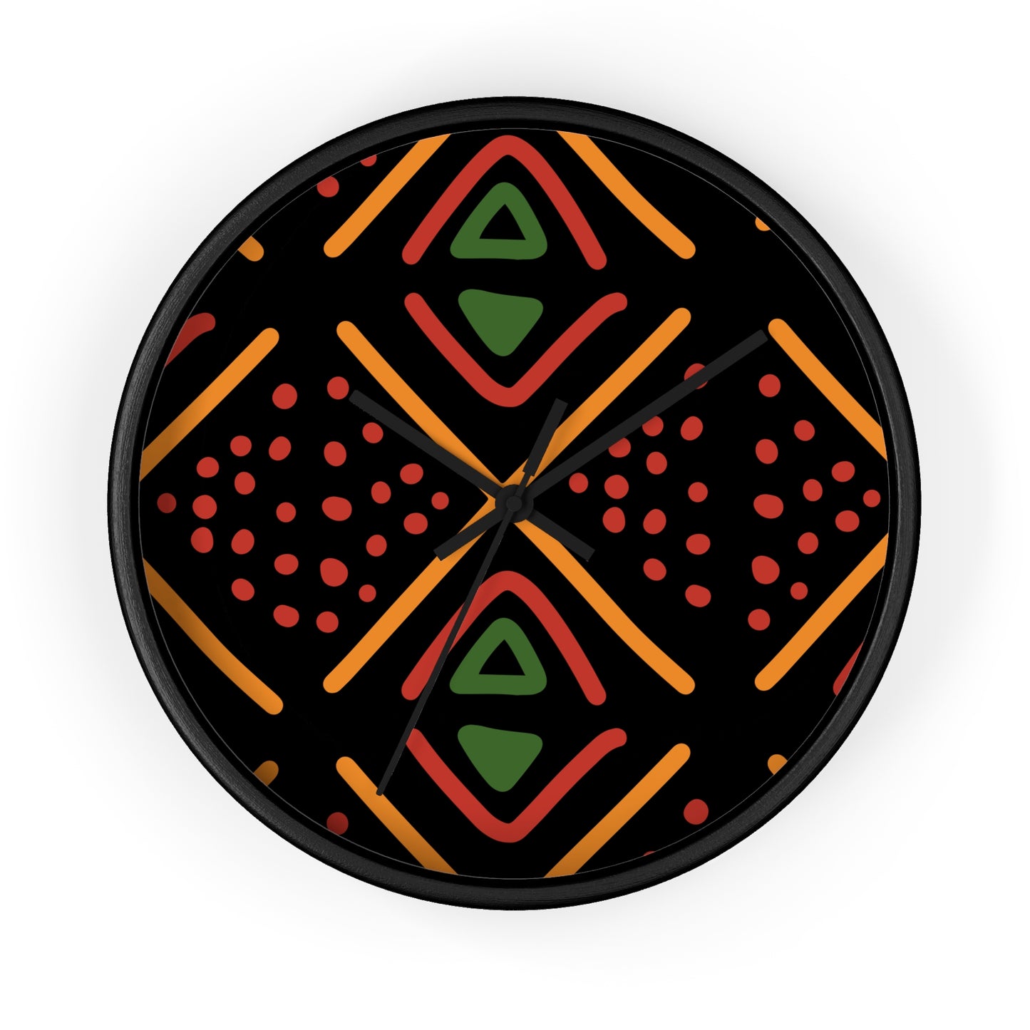 African Mudcloth Wall Clock