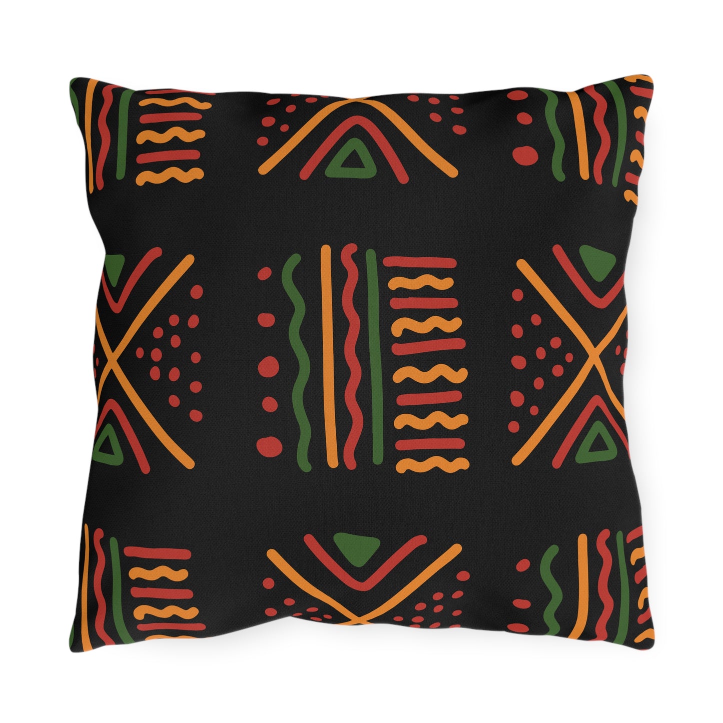 African Mudcloth Outdoor Pillow