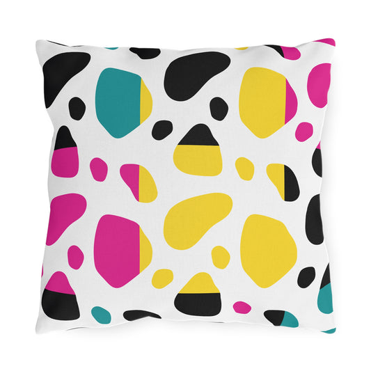 Abstract Color Splash Outdoor Pillow