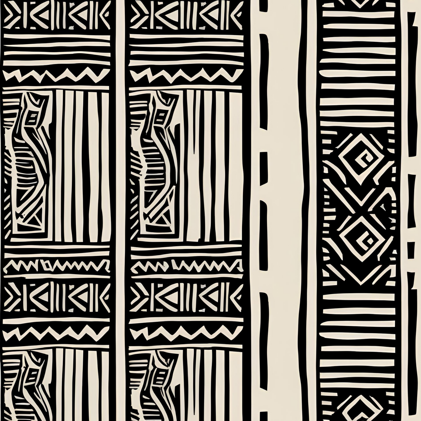 Modern African Peel & Stick Fabric Wallpaper Mural