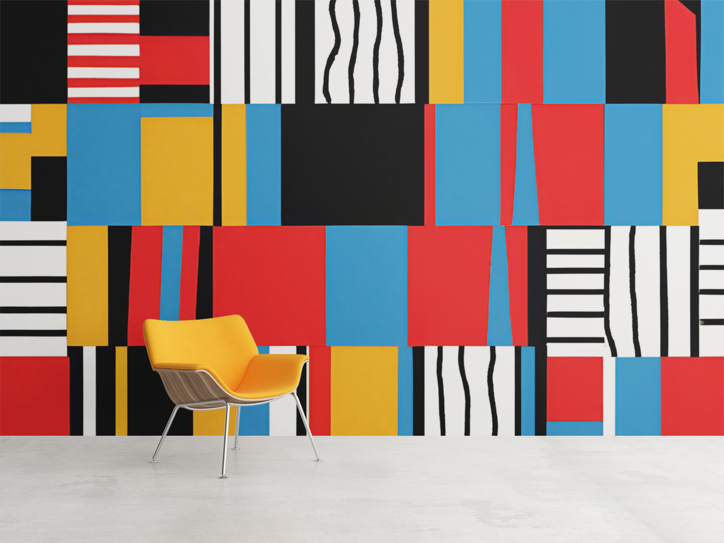 Abstract Color Block Fabric Peel & Stick Wallpaper Mural