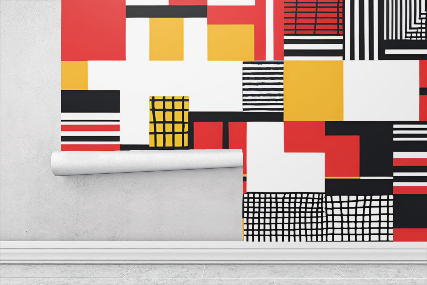 Abstract Color Block Fabric Peel & Stick Wallpaper Mural