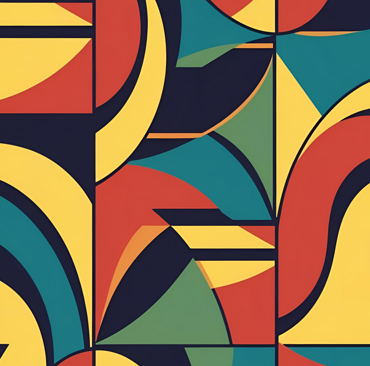 Modern Retro Geometric Peel & Stick Fabric Wallpaper Mural