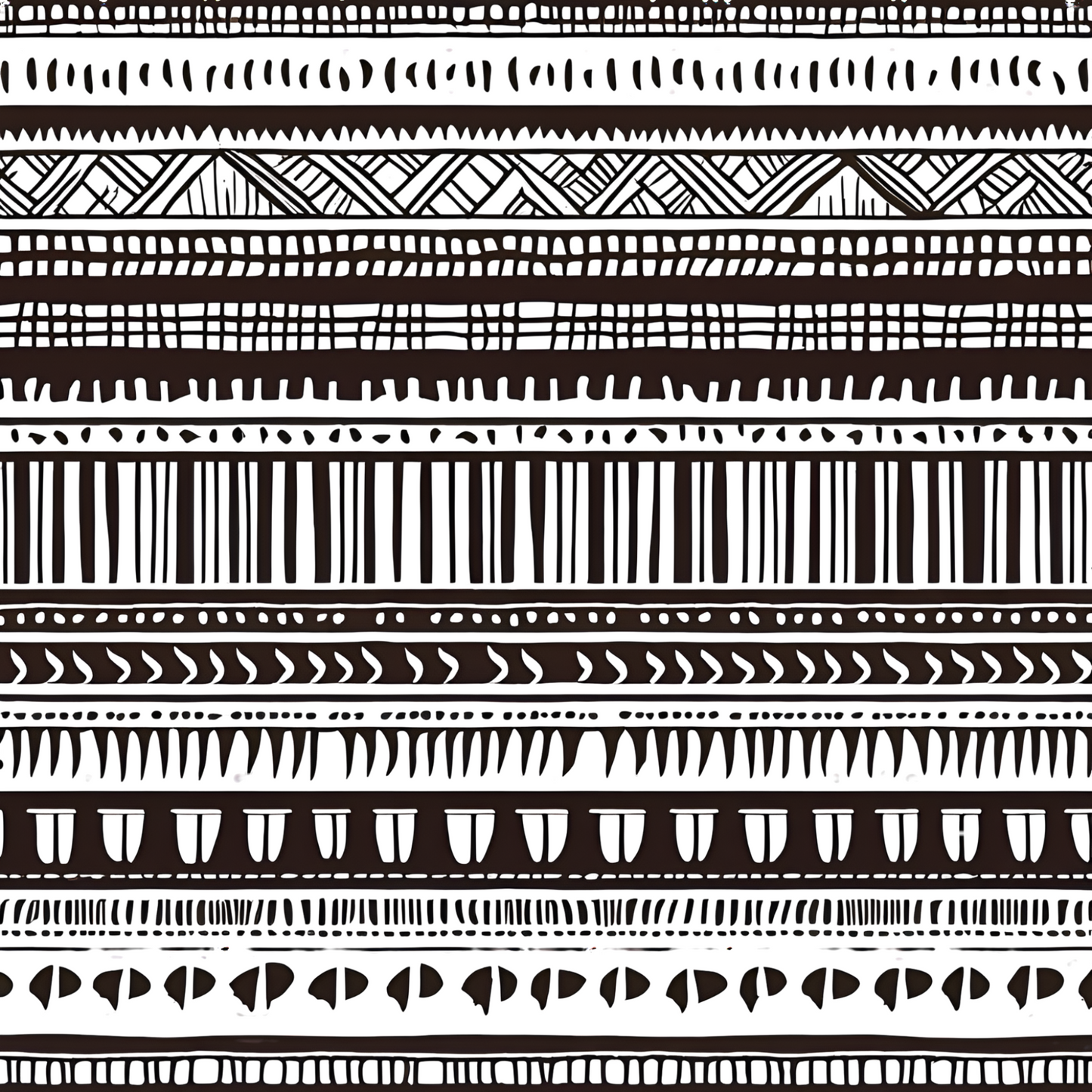 Black & White Afrocentric Mudcloth Peel & Stick Fabric Wallpaper Mural
